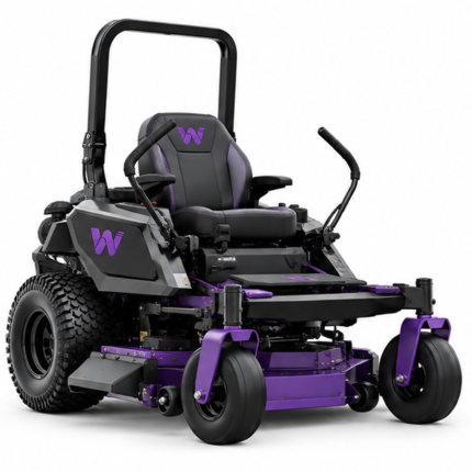 Woossox 48 Inch Zero Turn Mower – 22 HP 690cc V-Twin Engine, Dual Hydrostatic Transmission, Fabricated Steel Deck, ROPS, Heavy-Duty Rear Bumper, Gray/Purple