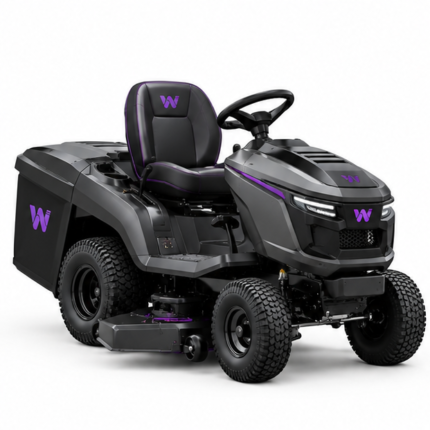 Woossox 42 Inch Riding Lawn Tractor with Rear Grass Collector – 20 HP 603cc Engine, Hydrostatic Transmission, 300L Bagger, LED Headlights, Electric Start, Black/Purple