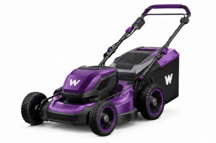 Woossox 60V Brushless Cordless Lawn Mower – 21 Inch Deck, 3-in-1 Mulch/Bag/Side Discharge, Single-Lever 7-Position Height Adjust, 5.0Ah Battery & Rapid Charger, Purple