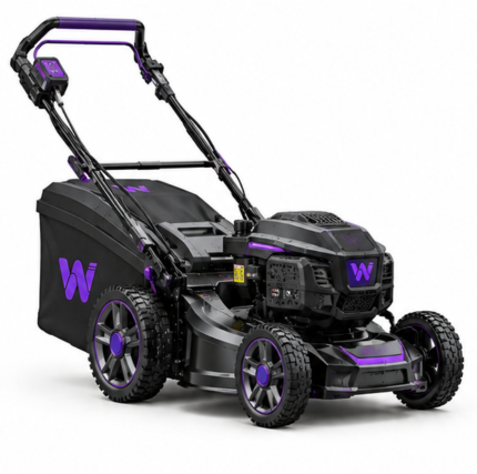 Woossox 21 Inch Gas Self-Propelled Lawn Mower – 170cc OHV Engine, Push-Button Electric Start, 3-in-1 Mulch/Bag/Side Discharge, Variable Speed RWD, 8 Heights